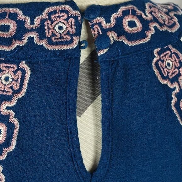 EM Blue Embroidered Halter Top - Picture 6 of 8